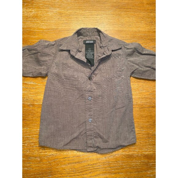 Kenneth Cole Reaction Boys Button-Up Long Sleeve Shirt Brown 2T - Picture 1 of 5